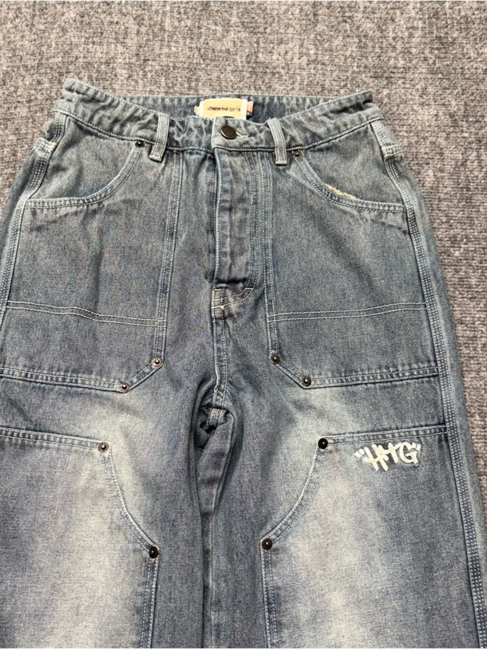 Honor the Gift Jeans Mens S 26x30 Blue Straight Double Knee Utility Button Fly - Picture 10 of 13